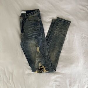 Women's Distressed Blue Skinny Jeans